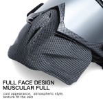 Face protection mask, made from hard plastic + ski goggles, silver lenses, model MCMFA01